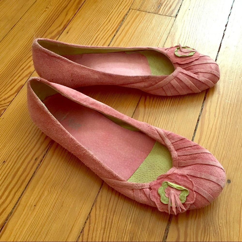 Miz Mooz pink suede ballet flats